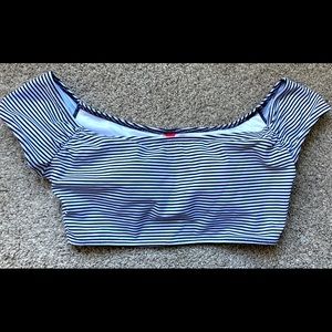 Victoria Secret Striped Swimsuit Bikini Top Medium